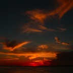 *coucher de soleil sur l'Amazone